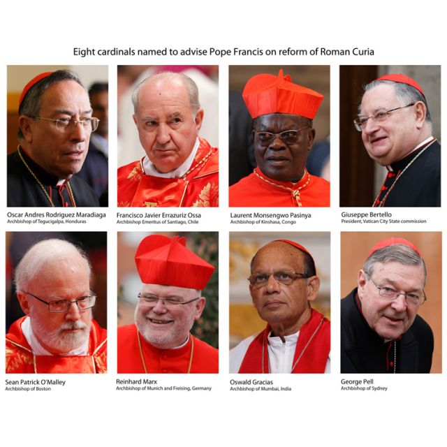 Pope's G-8: Troubleshooters, outspoken leaders will help reform curia 