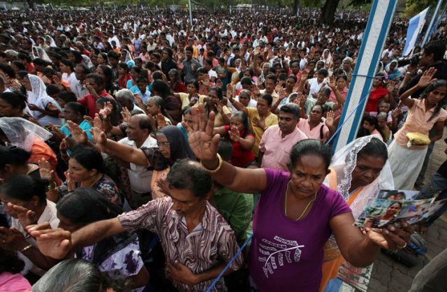 Sri Lankans protest arrest of Catholic activists under terrorism act 
