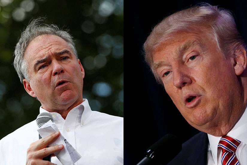 Kaine, Trump address faithful of different stripes