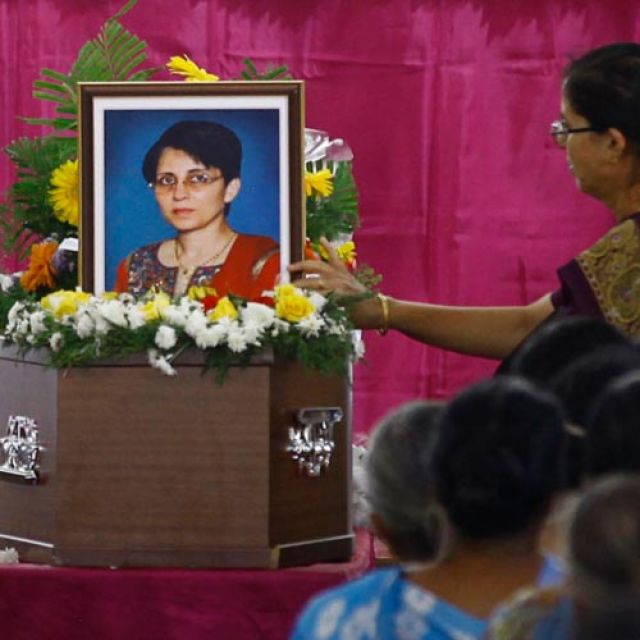 Thousands gather in India for funeral of nurse hoaxed in Britain 