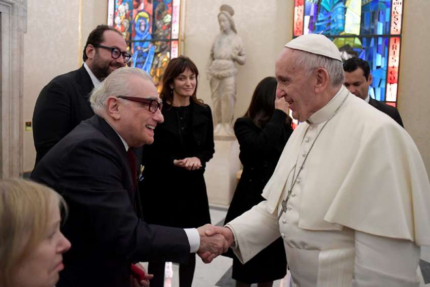 Pope Francis meets Martin Scorsese, director of 'Silence,' at Vatican