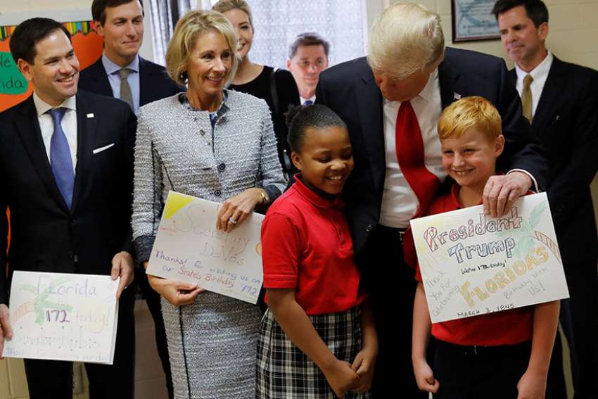 Trump visits Catholic school in Florida to show school choice support