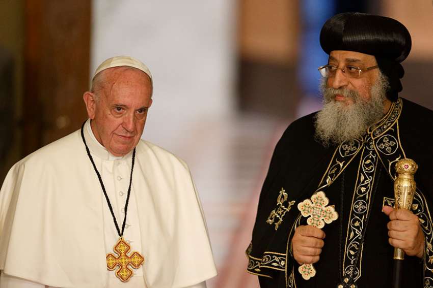 Text of common declaration on baptism, by Pope Francis, Pope Tawadros