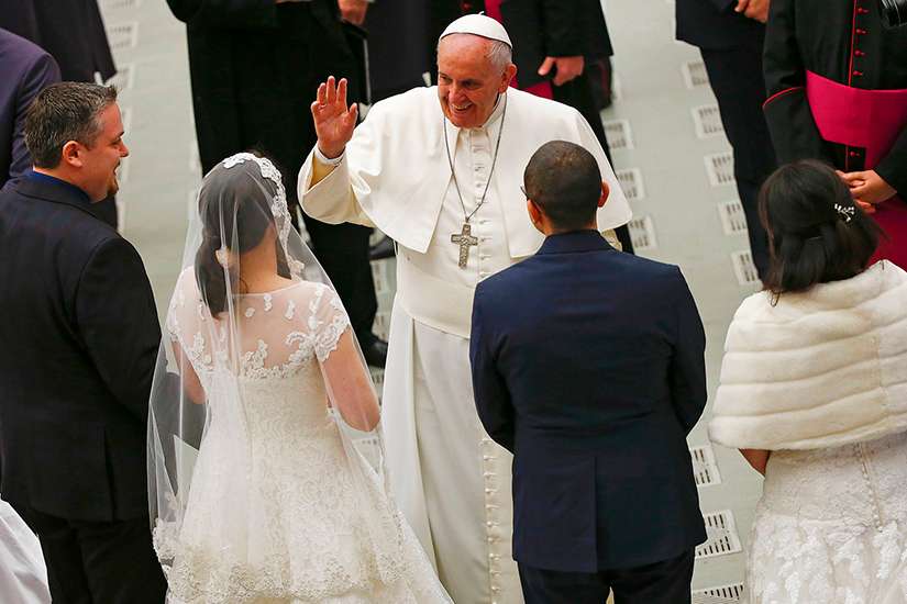 Marriage is not only for the bride and groom, but for whole Church, Pope says