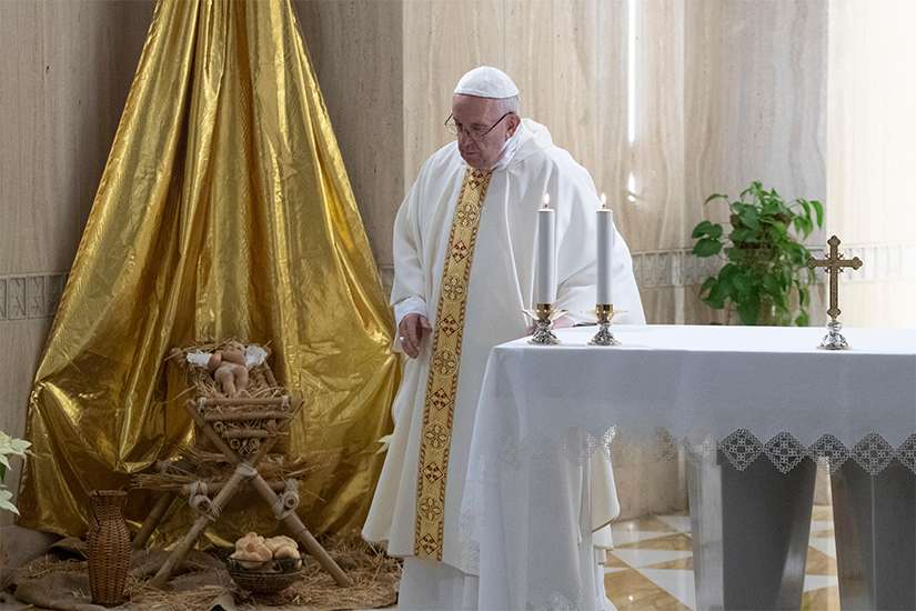 Saints were 'crazy for concreteness', Pope Francis says at Mass