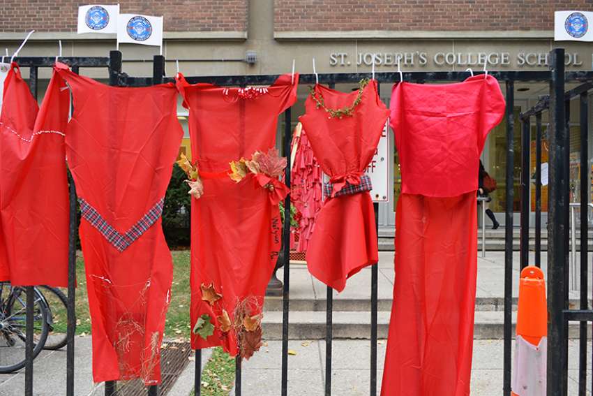 St. Joseph's College students take part in Red Dress day