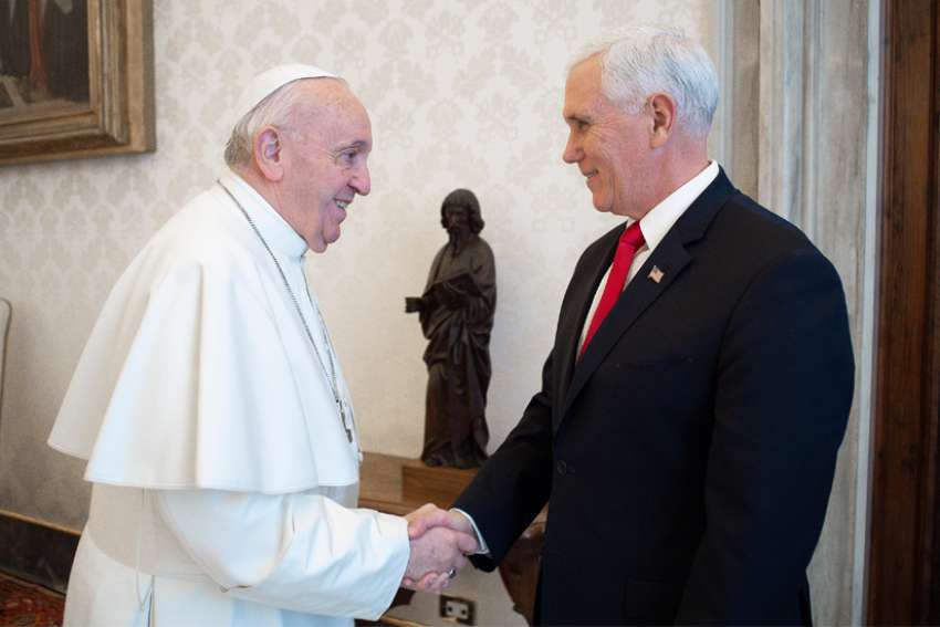 Pope Francis meets with Mike Pence at Vatican