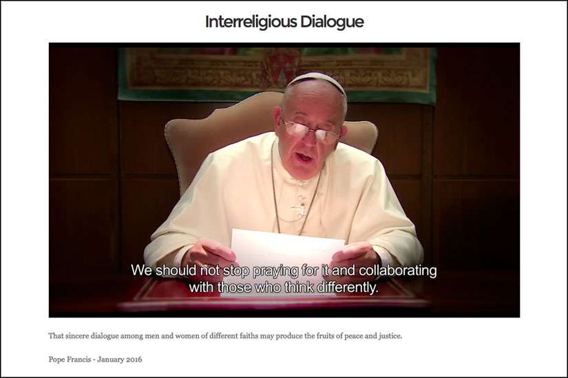 Pope prays for sincere dialogue among religions in video message
