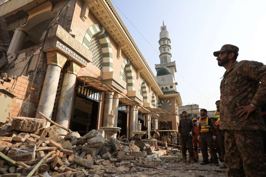 Mosque suicide bombing targets police, dozens dead