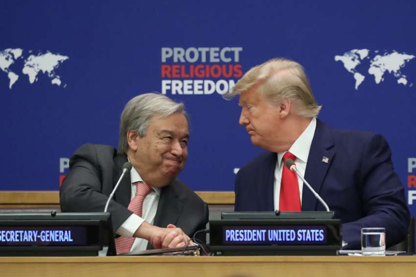 Trump urges an end to persecution of 'people of faith'