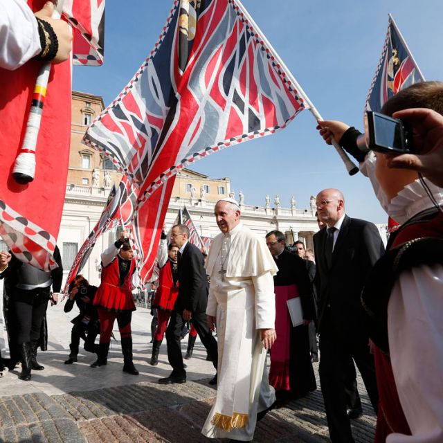 In times of trouble, Pope says, call on the communion of saints 