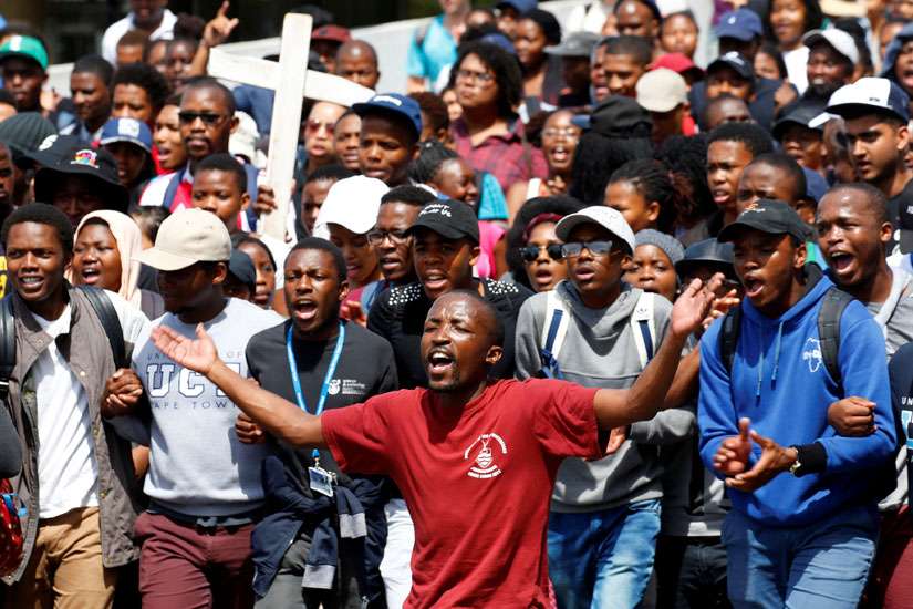 Catholic students join South African protests; chaplain shot in face
