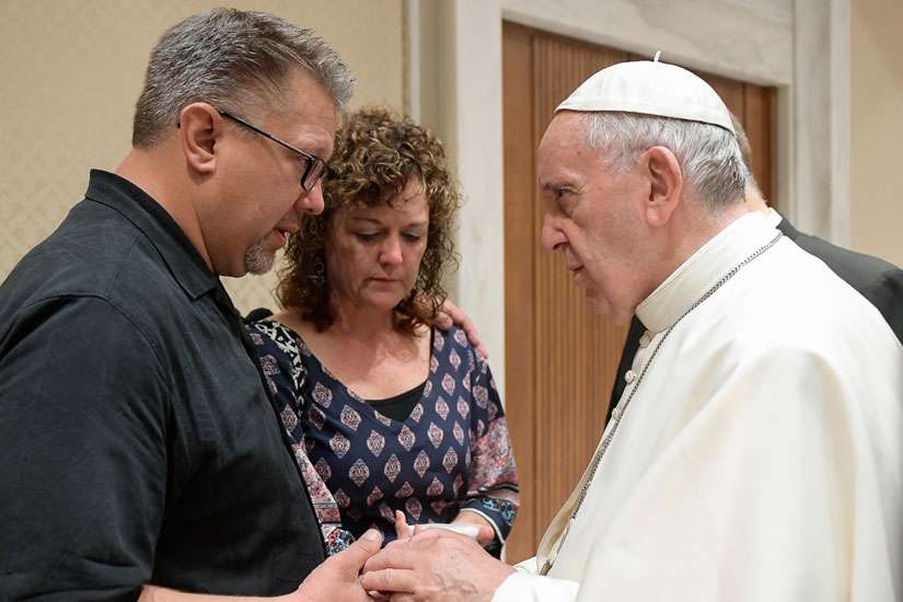 Pope Francis prays with parents of U.S. student killed in Rome