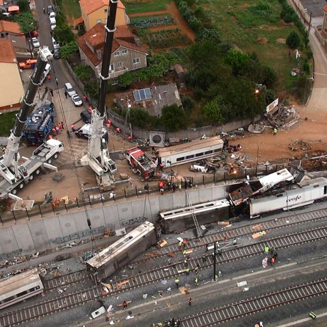 Pope prays for victims of train wreck in Spain
