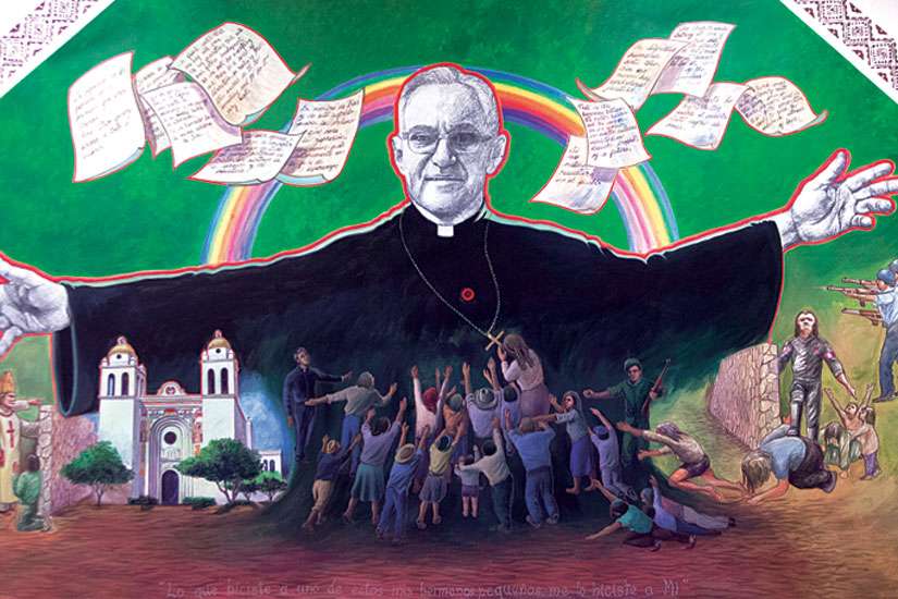 Romero symbolizes Church leader as protecter of his flock