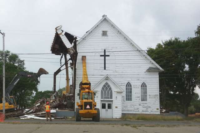 Demolition begins in the Diocese of Antigonish.
