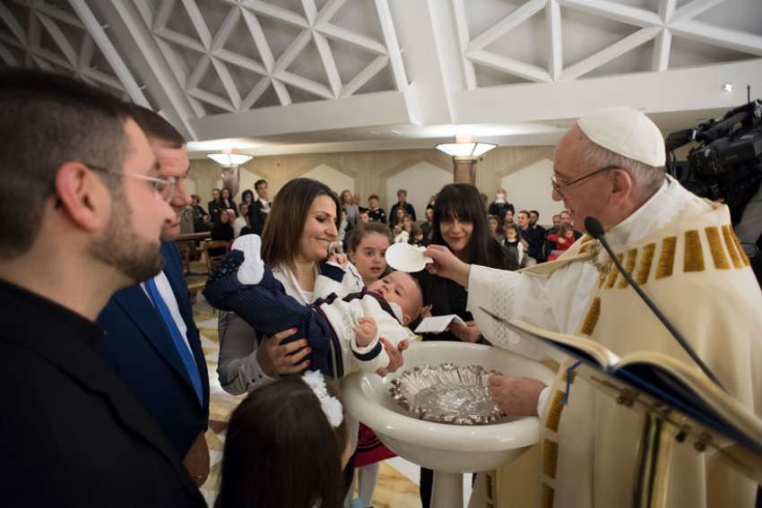 Pope baptizes babies born in Italian earthquake zone