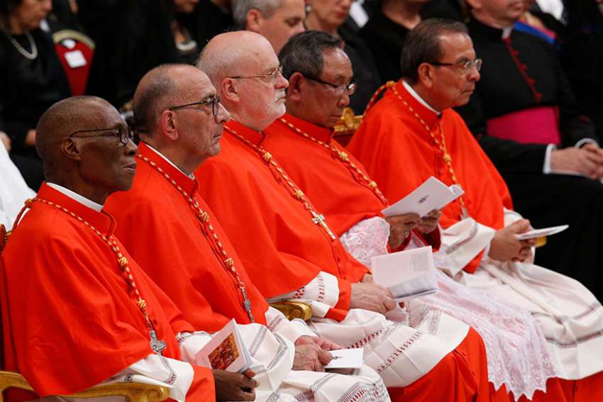 Pope tells new cardinals to serve people, tackle sins