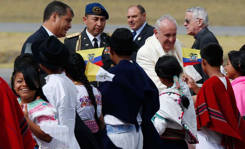 Pope in Ecuador says countries owe debt to the poor