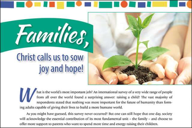 Families encouraged to promote life, peace and love