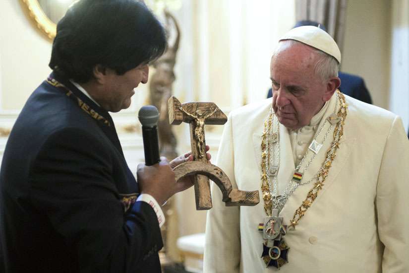 Pope Francis not amused by 'communist crucifix'