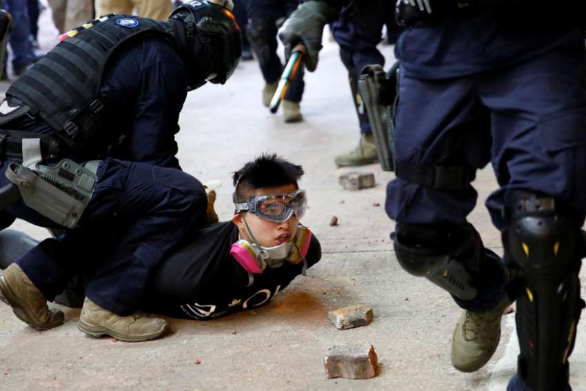 Hong Kong protesters arrested in Catholic church